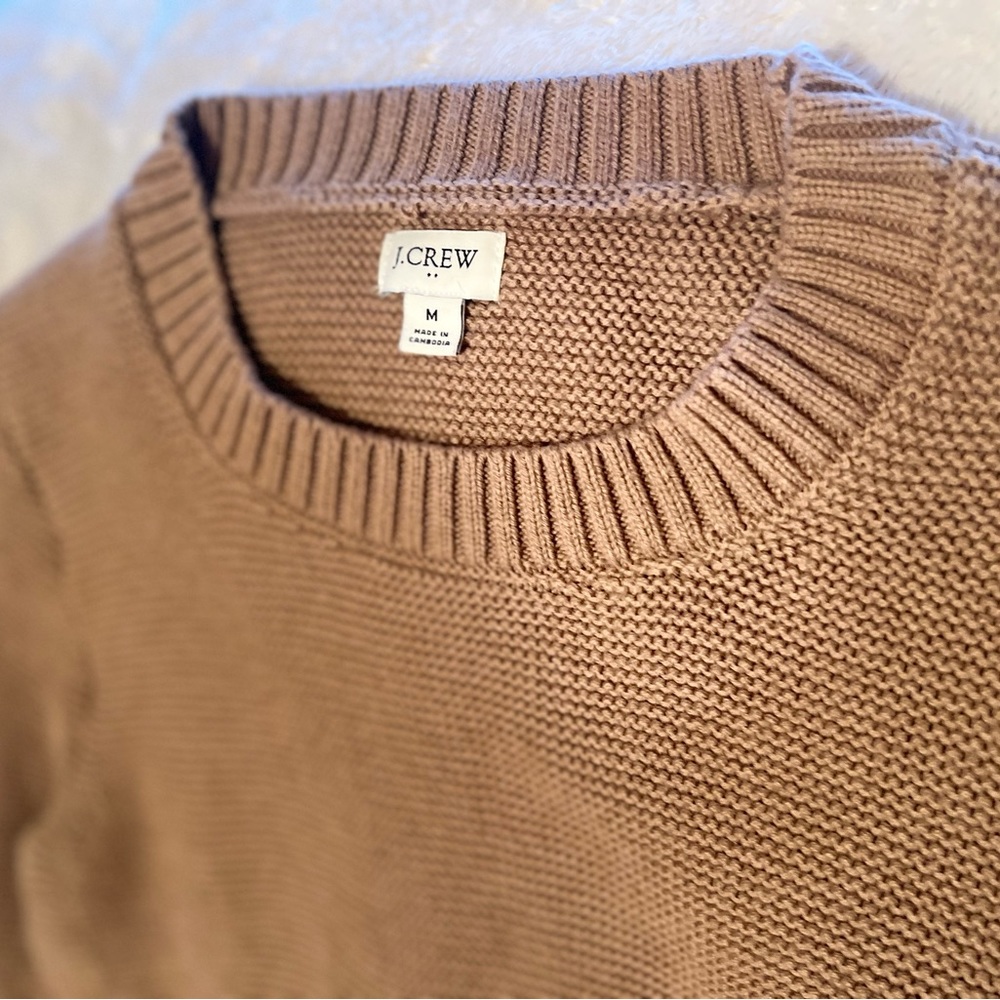 J. Crew beige waffle knit Wool blend sweater